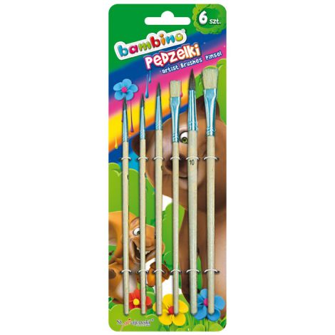 Pędzle Bambino do farb i kleju, 6szt - 2